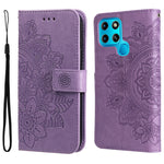 Custodia in pelle con flip in rilievo a fiori per Infinix Hot 11S NFC, OPPO