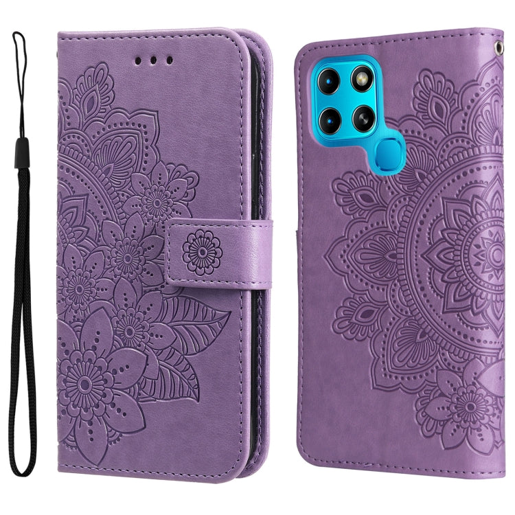 Custodia in pelle con flip in rilievo a fiori per Infinix Hot 11S NFC, OPPO