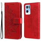 Custodia in pelle con flip in rilievo a fiori per Infinix Hot 11S NFC, OPPO