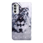 Custodia in pelle con motivo dipinto 3D per Motorola Moto G52 e G200 5G