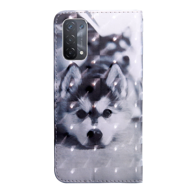 Custodia in pelle con motivo dipinto 3D per OPPO A54 5G e A74 5G