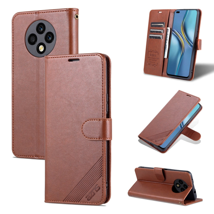 Custodia in pelle di pecora con supporto per U-Magic Enjoy 50 Plus e Honor X8 /