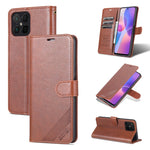 Custodia in pelle di pecora con supporto per U-Magic Enjoy 50 Plus e Honor X8 /