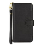 Custodia in pelle con cerniera texture Litchi per Sharp Aquos Zero6, Aquos Wish