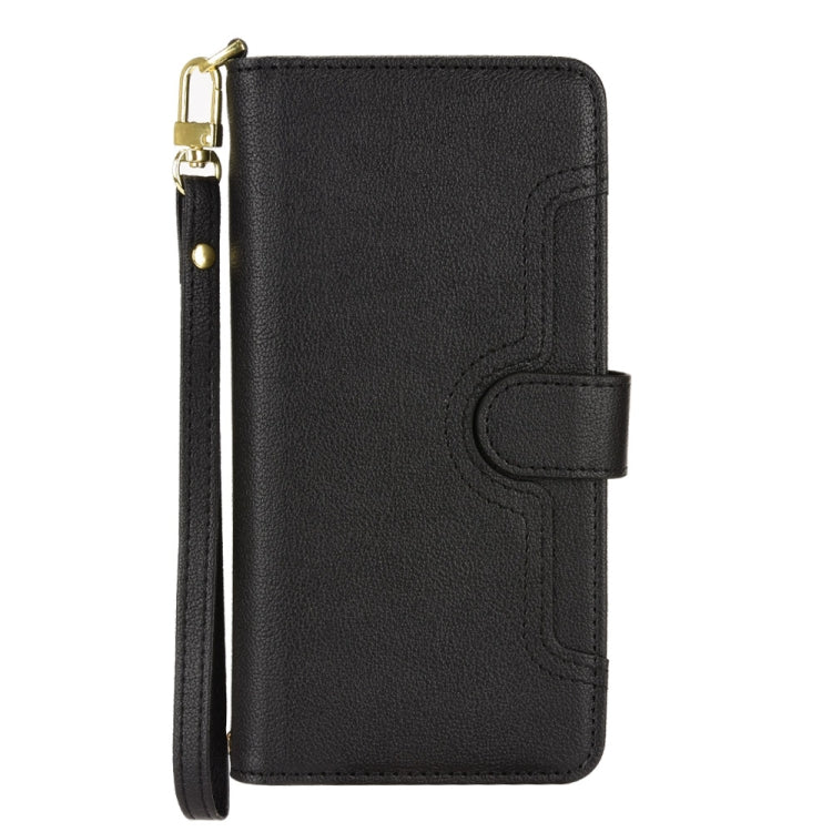 Custodia in pelle con cerniera texture Litchi per Sharp Aquos Zero6, Aquos Wish