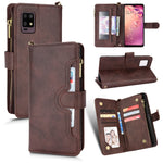 Custodia in pelle con cerniera texture Litchi per Sharp Aquos Zero6, Aquos Wish