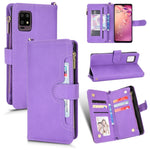Custodia in pelle con cerniera texture Litchi per Sharp Aquos Zero6, Aquos Wish
