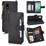Custodia in pelle con cerniera texture Litchi per Sharp Aquos Zero6, Aquos Wish
