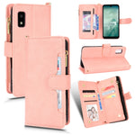 Custodia in pelle con cerniera texture Litchi per Sharp Aquos Zero6, Aquos Wish