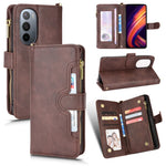 Custodia in pelle con cerniera texture Litchi per Sharp Aquos Zero6, Aquos Wish