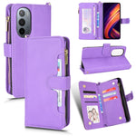 Custodia in pelle con cerniera texture Litchi per Sharp Aquos Zero6, Aquos Wish