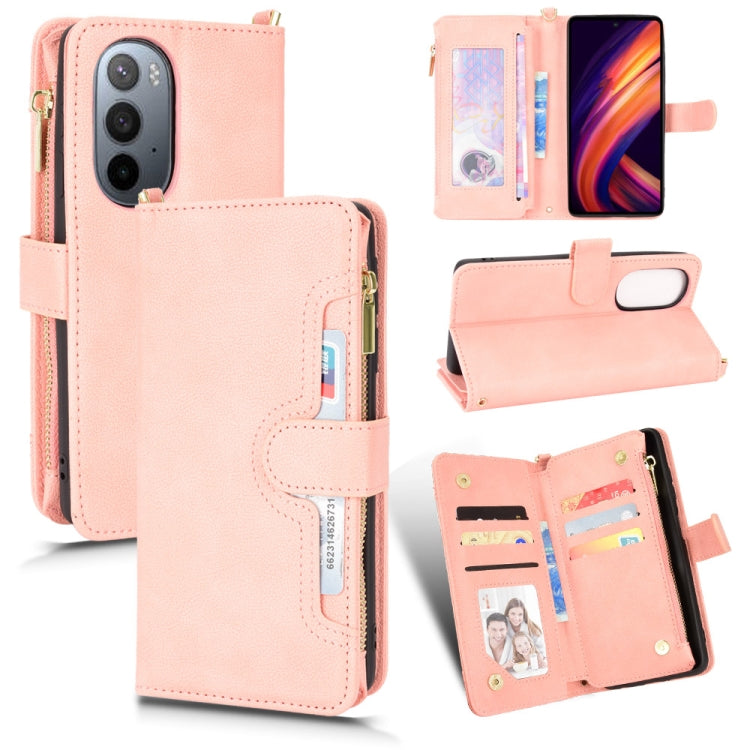 Custodia in pelle con cerniera texture Litchi per Sharp Aquos Zero6, Aquos Wish