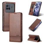 Custodia in pelle con texture di vitello per vivo X80 e Xiaomi POCO X4 Pro 5G