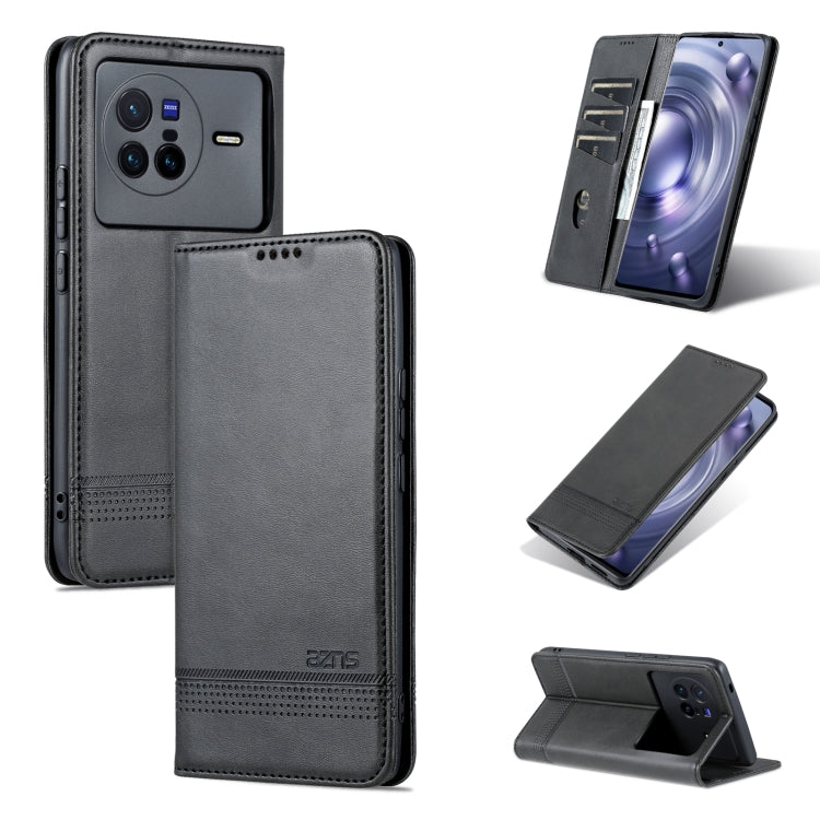 Custodia in pelle con texture di vitello per vivo X80 e Xiaomi POCO X4 Pro 5G
