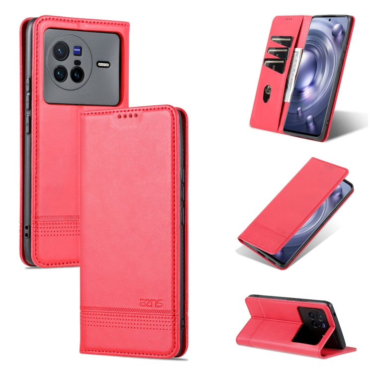 Custodia in pelle con texture di vitello per vivo X80 e Xiaomi POCO X4 Pro 5G