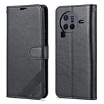 Custodia in pelle di pecora per vivo X80 con supporto e slot portafoglio
