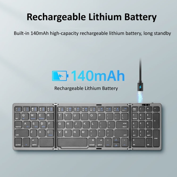 Tastiera pieghevole Bluetooth 5.1 con touchpad ricaricabile