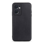 Cassa telefono in vera pelle con trama in pelle di agnello per OPPO Reno7 5G