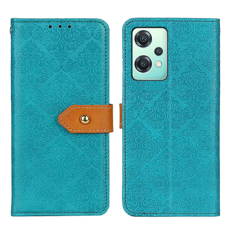 Custodia pelle flip goffrata floreale per Motorola Moto E32 4G e OnePlus CE 2
