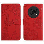 Custodia in pelle goffrata con peonia per Honor Magic4 Lite 5G, Honor X8 e
