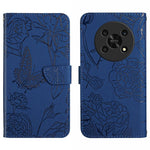 Custodia in pelle goffrata con peonia per Honor Magic4 Lite 5G, Honor X8 e
