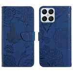 Custodia in pelle goffrata con peonia per Honor Magic4 Lite 5G, Honor X8 e