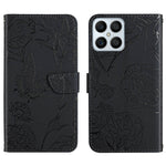 Custodia in pelle goffrata con peonia per Honor Magic4 Lite 5G, Honor X8 e