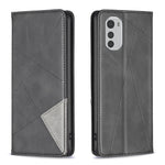 Custodia in pelle magnetica prismatica per Motorola Moto E32 4G, Moto E32s e