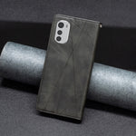 Custodia in pelle magnetica prismatica per Motorola Moto E32 4G, Moto E32s e