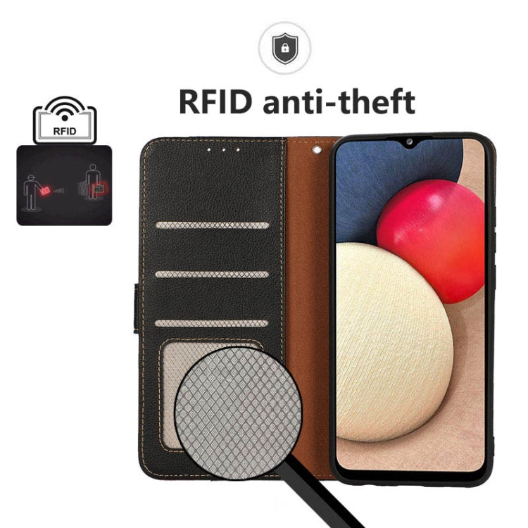 Custodia RFID in pelle con texture Litchi per Nokia C2 2nd Edition, Nokia C21