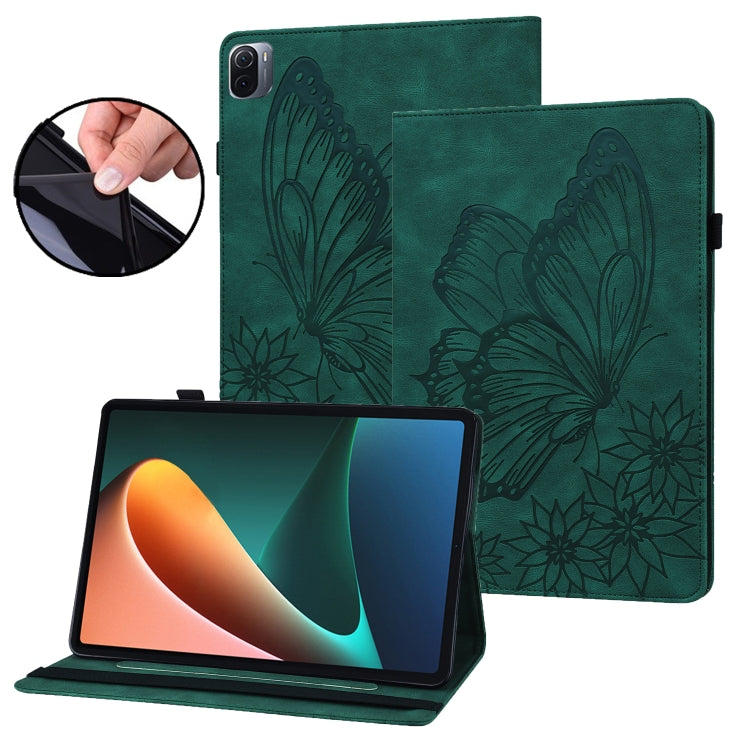 Custodia per tablet in pelle goffrata con farfalla grande per Xiaomi Pad 5 e