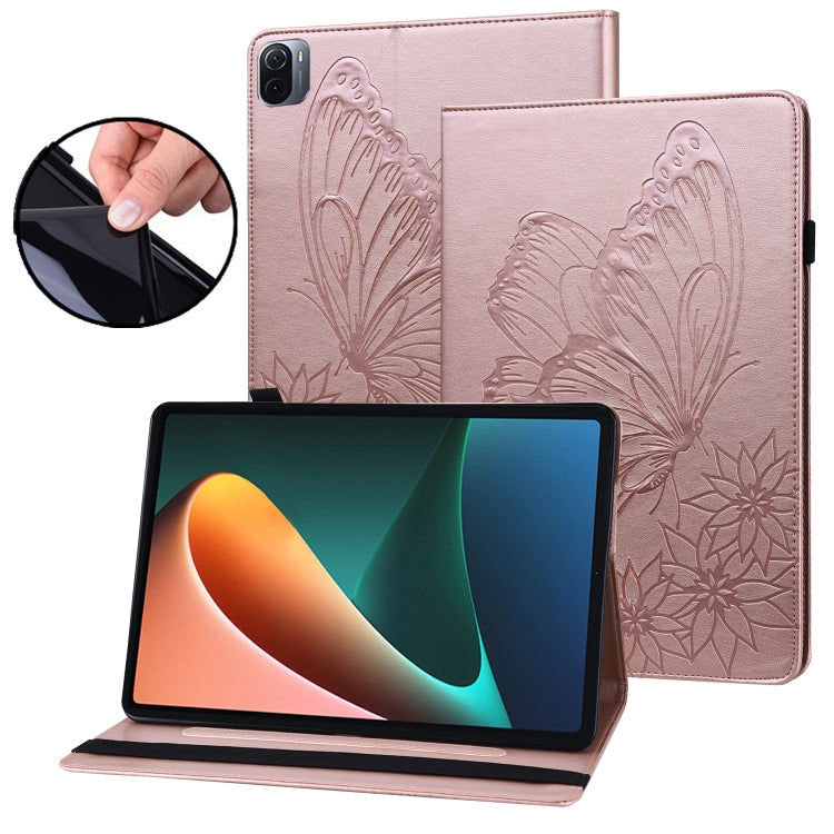 Custodia per tablet in pelle goffrata con farfalla grande per Xiaomi Pad 5 e