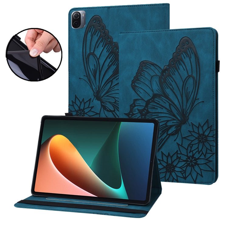 Custodia per tablet in pelle goffrata con farfalla grande per Xiaomi Pad 5 e