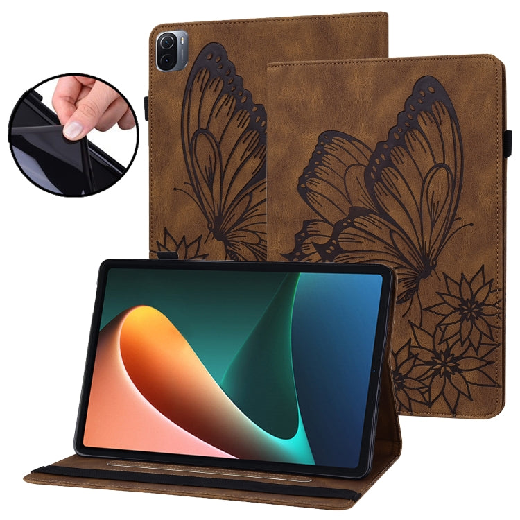 Custodia per tablet in pelle goffrata con farfalla grande per Xiaomi Pad 5 e