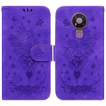 Custodia in pelle goffrata farfalla per Nokia 3.4, 6.2 / 7.2, G10 / G20 e X10 /
