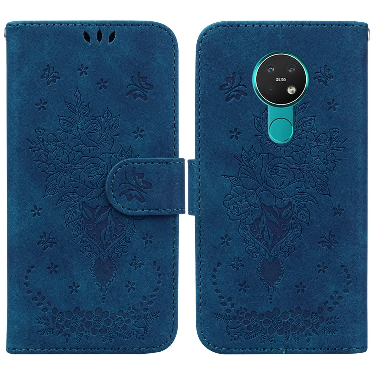 Custodia in pelle goffrata farfalla per Nokia 3.4, 6.2 / 7.2, G10 / G20 e X10 /