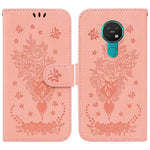 Custodia in pelle goffrata farfalla per Nokia 3.4, 6.2 / 7.2, G10 / G20 e X10 /