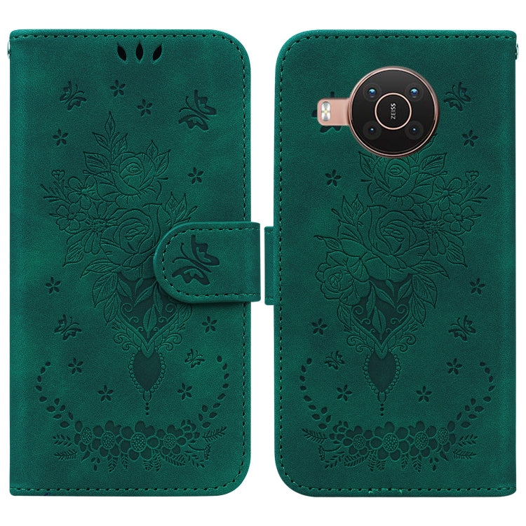 Custodia in pelle goffrata farfalla per Nokia 3.4, 6.2 / 7.2, G10 / G20 e X10 /