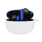 Custodia protettiva in silicone con gancio per Realme Buds Air 3 bianca