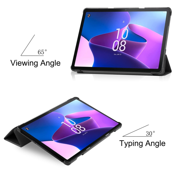 Custodia in pelle con supporto a 3 pieghe per Lenovo Tab M10 3rd Gen