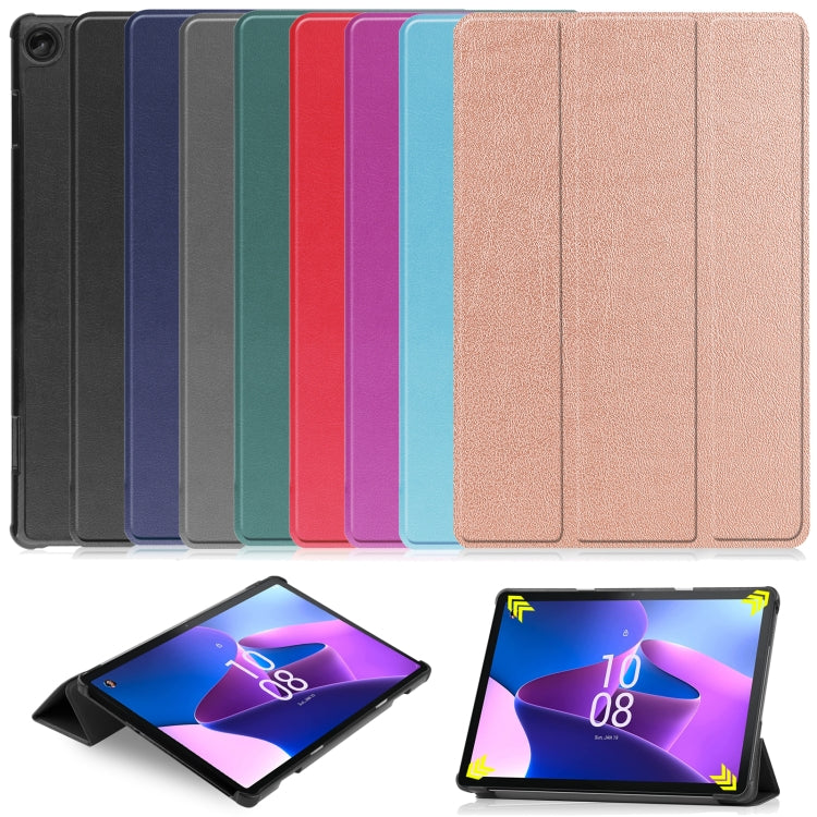 Custodia in pelle con supporto a 3 pieghe per Lenovo Tab M10 3rd Gen