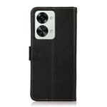 Custodia in vera pelle RFID con texture Litchi per OnePlus Nord 2T 5G