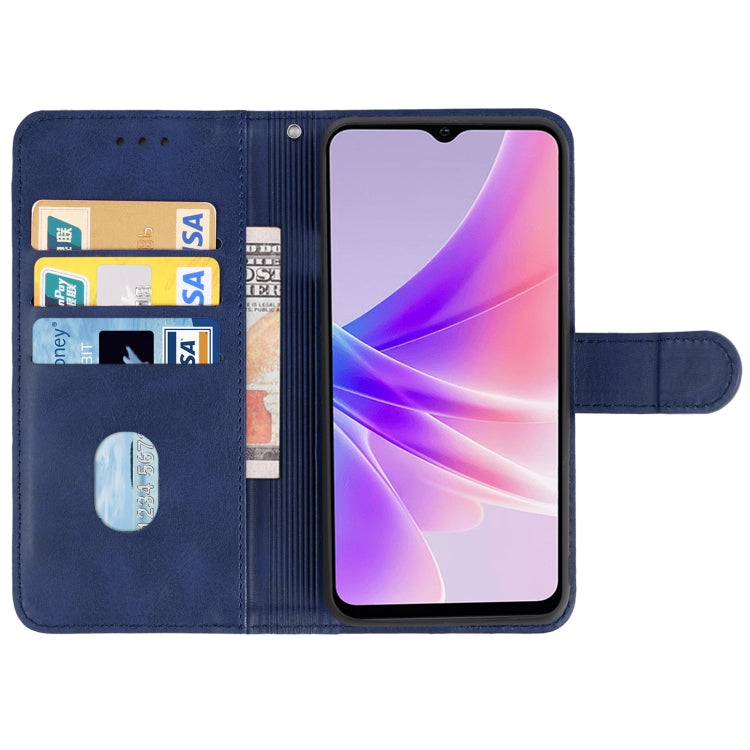 Custodia in pelle con supporto per OPPO A77 5G blu