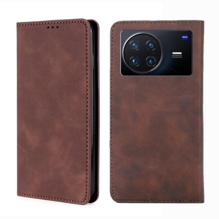 Custodia pelle con vibrazione orizzontale magnetica per vivo S12, V23, X Note e