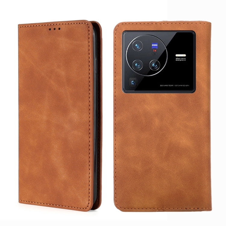 Custodia pelle con vibrazione orizzontale magnetica per vivo S12, V23, X Note e
