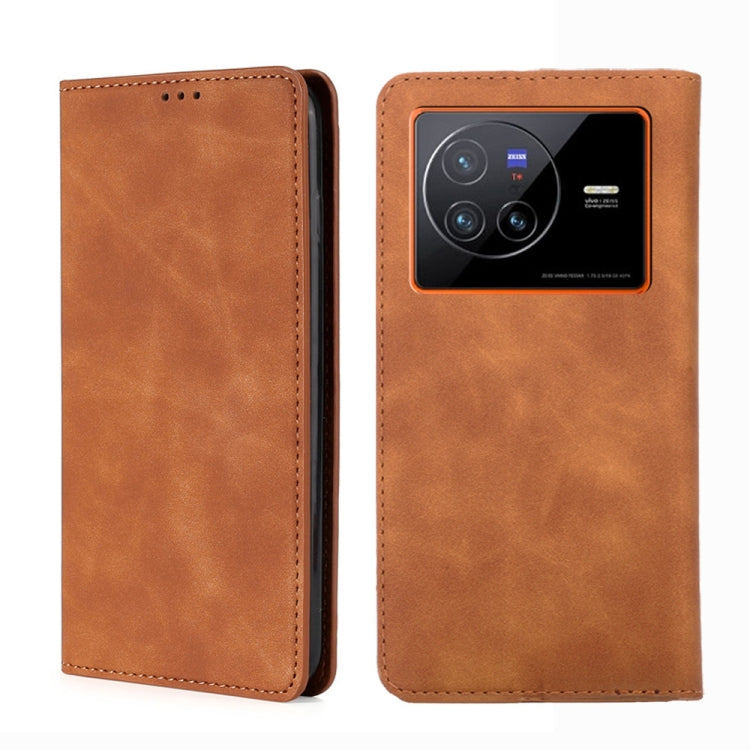 Custodia in pelle con vibrazione orizzontale magnetica per vivo X80, vivo Y53s