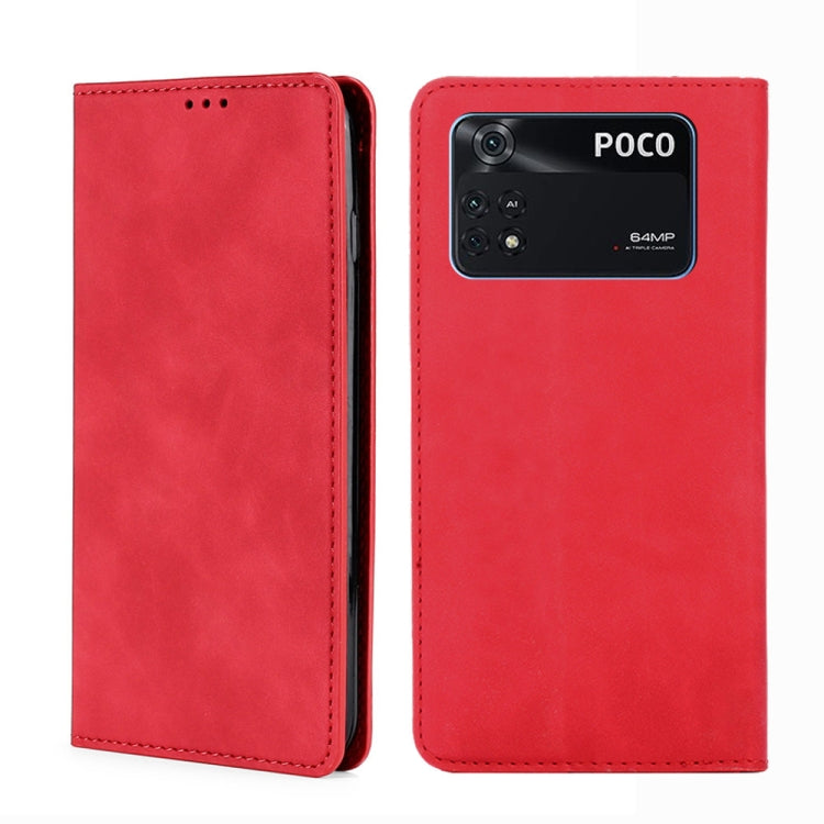 Custodia in pelle con vibrazione magnetica per Xiaomi Poco M4 Pro, Poco X4 Pro