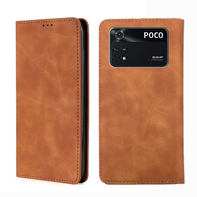 Custodia in pelle con vibrazione magnetica per Xiaomi Poco M4 Pro, Poco X4 Pro