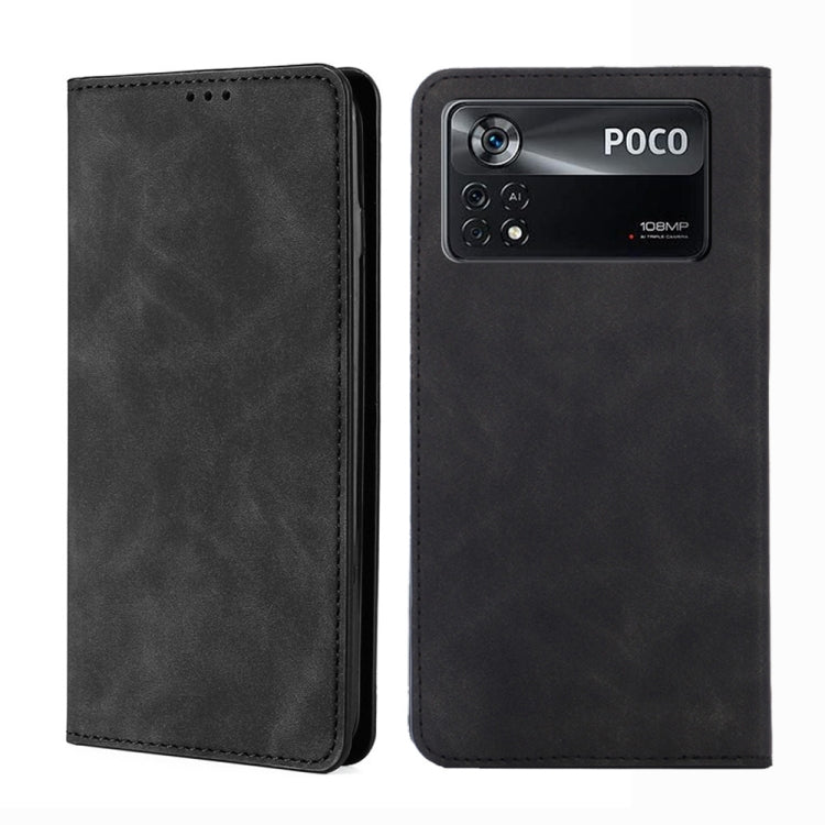 Custodia in pelle con vibrazione magnetica per Xiaomi Poco M4 Pro, Poco X4 Pro