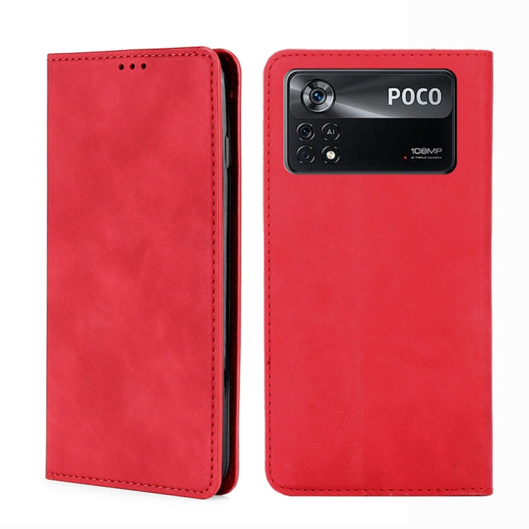 Custodia in pelle con vibrazione magnetica per Xiaomi Poco M4 Pro, Poco X4 Pro